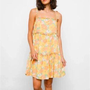 Rails Caralyn Daisy Meadow Trapeze Mini Dress Floral Linen Blend